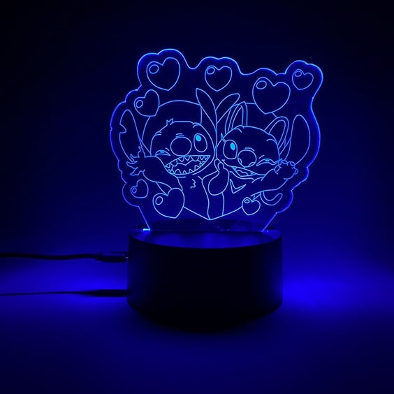 Акриловый светильник Disney: Lilo & Stitch: Stitch and Angel in Love, (44566)