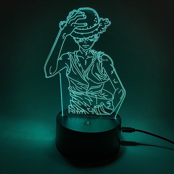 Акриловий світильник One Piece: Serious Monkey D. Luffy w/ Hat, (44620)
