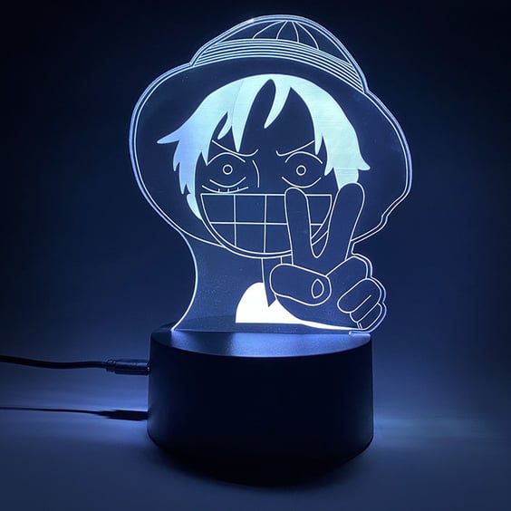 Акриловый светильник One Piece: Monkey D. Luffy (Piece Sign), (44629)