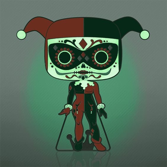 Фигурка Funko POP!: Pin: Dia De Los DC: Super Heroes: Harley Quinn (Glows in the Dark), (46388) 3