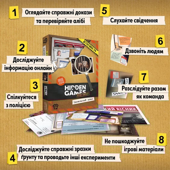 Настольная игра WoodCat: Таємничі історії: Справа 1. Ідеальний план, (491219) 5