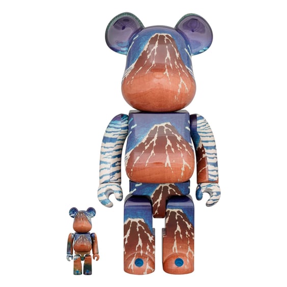 *Original* Be@rbrick: Katsushika Hokusai: Thirty-six Views of Mount Fuji: A Mild Breeze on a Fine Day (Set) (100% & 400%), (599526)