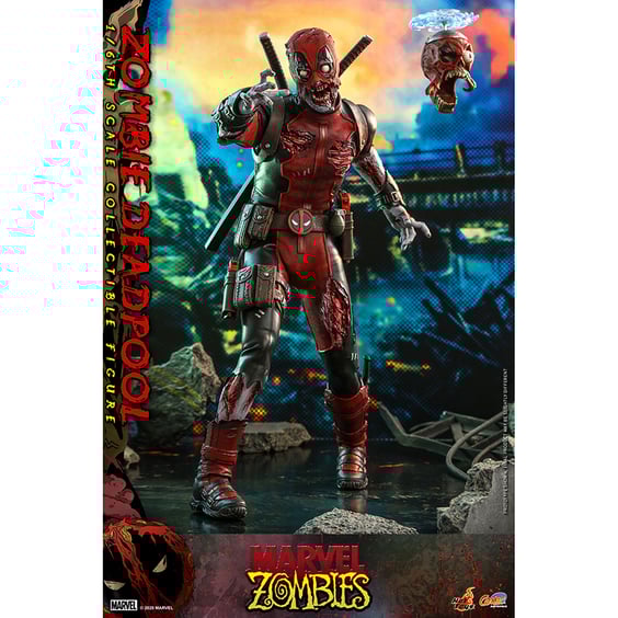 Колекційна фігура Hot Toys: Comic Masterpiece: Marvel: Zombies: Zombie Deadpool, (607096)