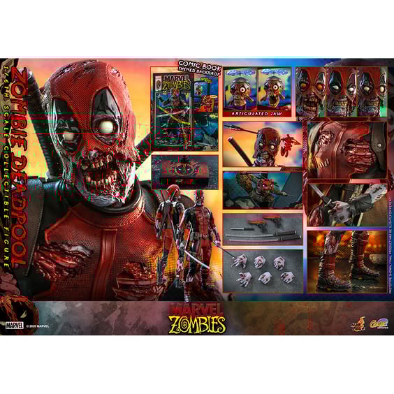 Колекційна фігура Hot Toys: Comic Masterpiece: Marvel: Zombies: Zombie Deadpool, (607096) 12