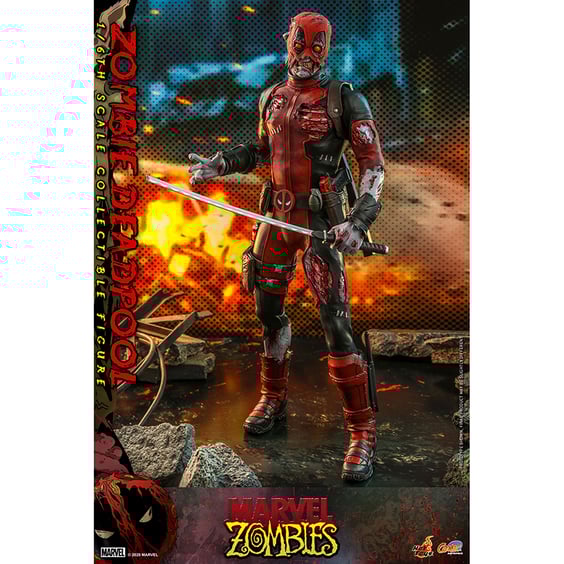 Колекційна фігура Hot Toys: Comic Masterpiece: Marvel: Zombies: Zombie Deadpool, (607096) 4