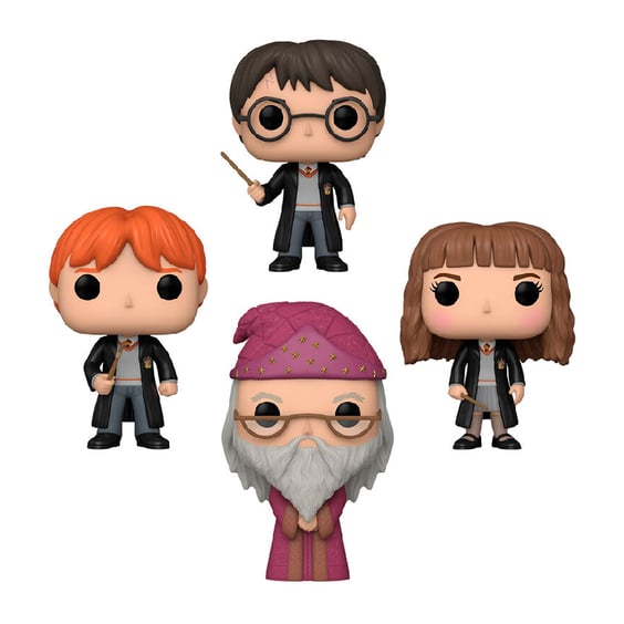 Фигурка Funko POP!: Wizarding World: Harry Potter: Harry Potter, Hermione Granger, Ron Weasley, Albus Dumbledore (Special Edition) (4-Рack), (69113) 2