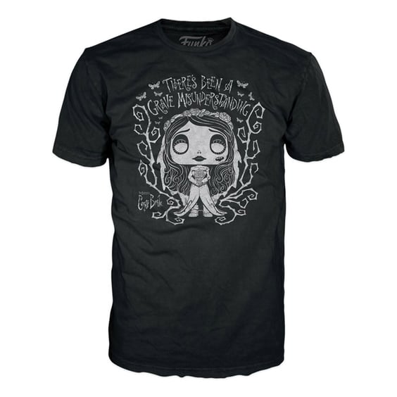 Комплект Funko POP!: Tees: Movies: Corpse Bride: Emily (S) (Black Light), (72698) 2