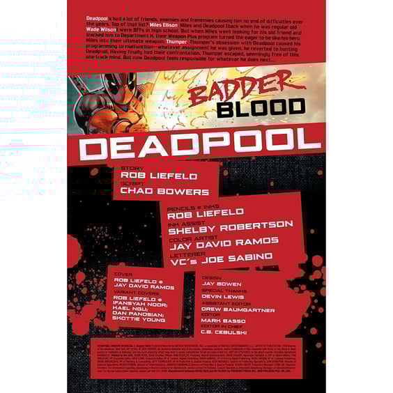 Комикс Marvel. Deadpool. Badder Вlood. Volume 1. #1 (Liefeld's Cover), (88270) 2