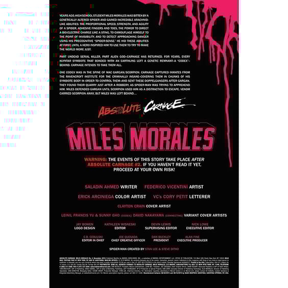 Комікс Marvel. Absolute Carnage. Miles Morales. Consumed by Carnage. Volume 1. #2, (951079) 2