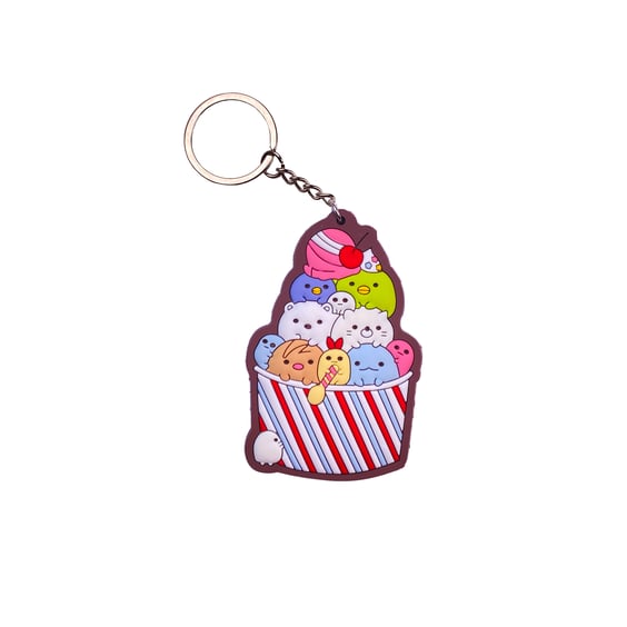 Брелок двосторонній Sumikko Gurashi: Sumikko and Minniko Bucket, (9967)