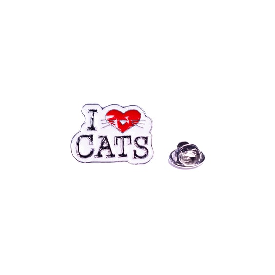 Металлический значок (пин) «I Love Cats», (10997)