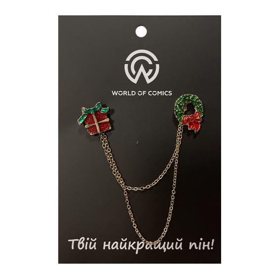 Металлические значки (пины) Gift and Wreath, (12107)