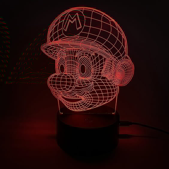 Акриловый светильник Super Mario: Mario (Face), (44576)