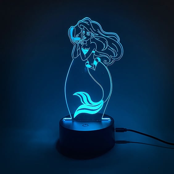 Акриловий світильник Disney: The Little Mermaid: Ariel, (44592)