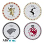 Набір тарілок ABYstyle: Game of Thrones: Houses Logo: Lannister, Baratheon, Stark, Targaryen, (15369)