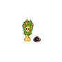 Металлический значок (пин) Paw Skeleton Cat (Green), (11145)