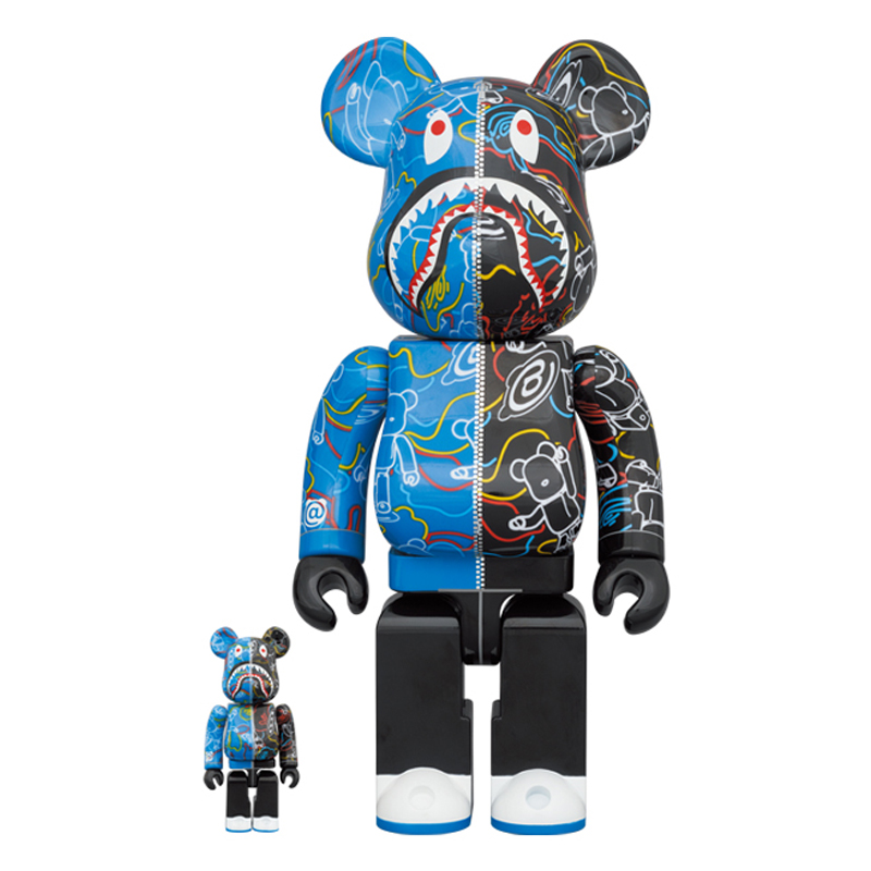Original* Be@rbrick: BAPE: Camo Shark (Line) (Set) (100% & 400