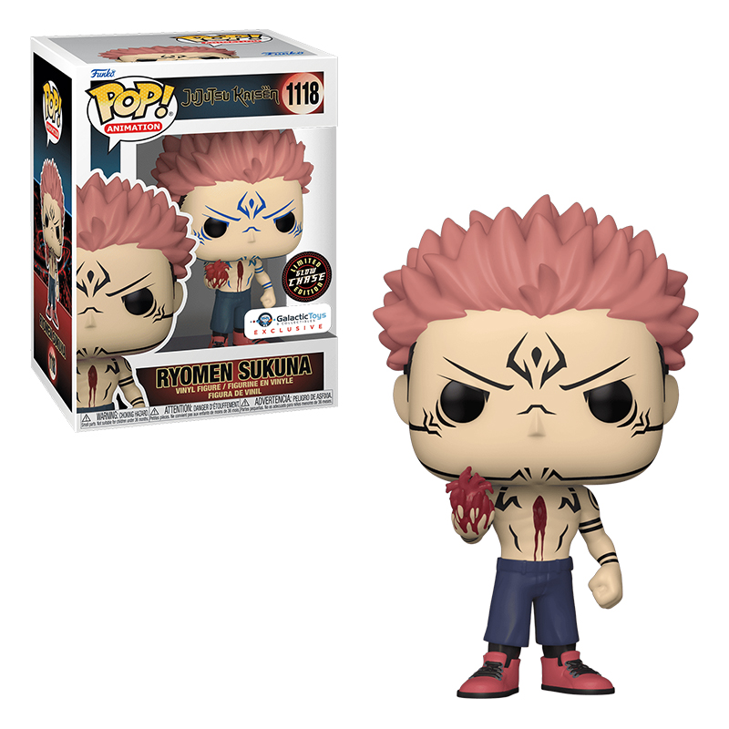 Funko Pop Jujutsu top Kaisen Ryomen Sukuna With Heart Chase Glow Galactic Toys Excl